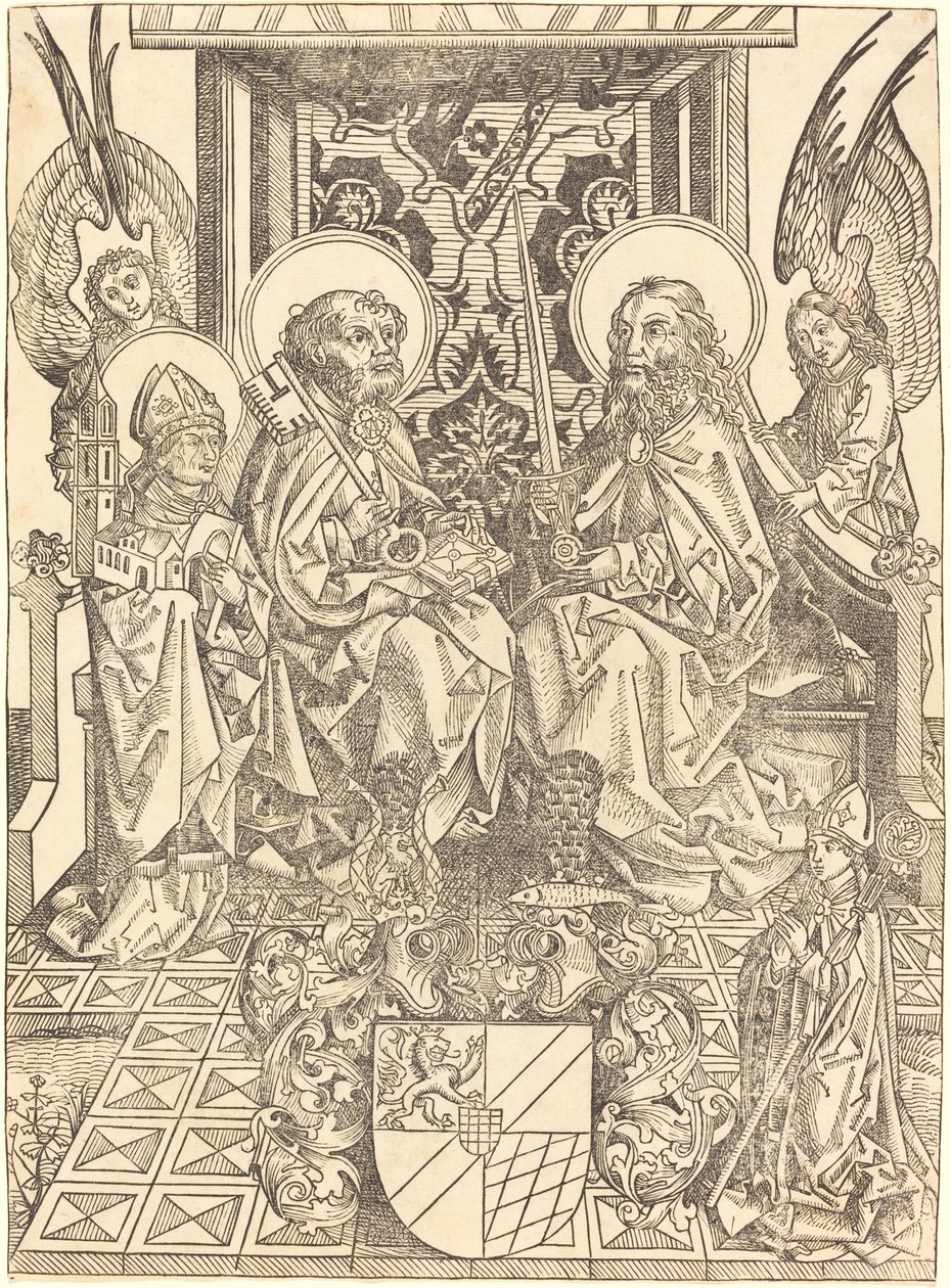 De hellige Peter og Paulus under en baldakin av Wilhelm Pleydenwurff