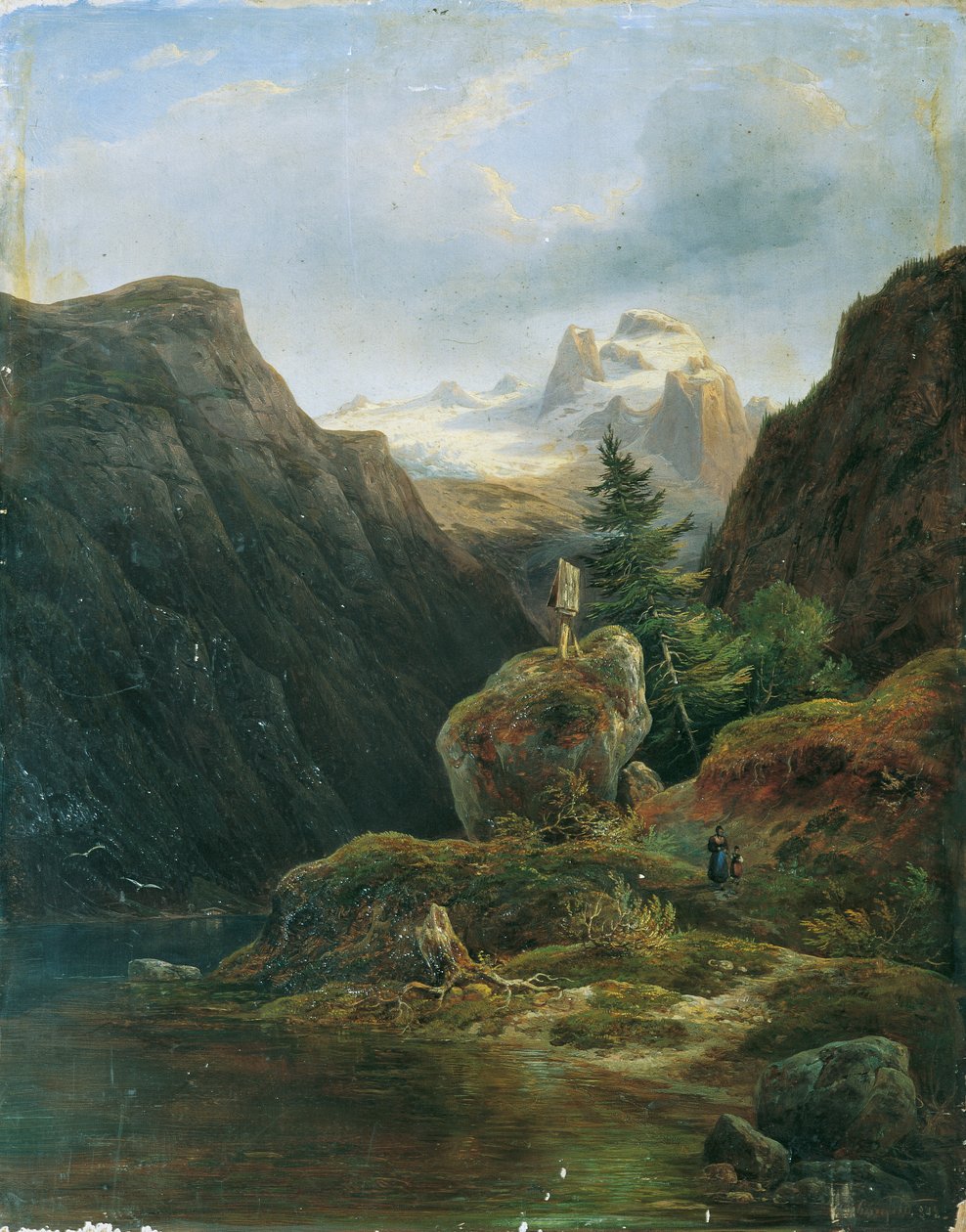 Vorderer Gosausee mot Dachstein av Wilhelm Steinfeld