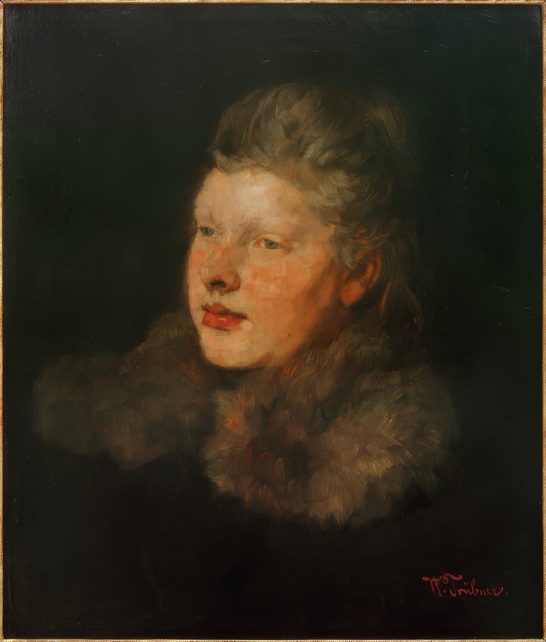 Blond med pels av Wilhelm Trübner