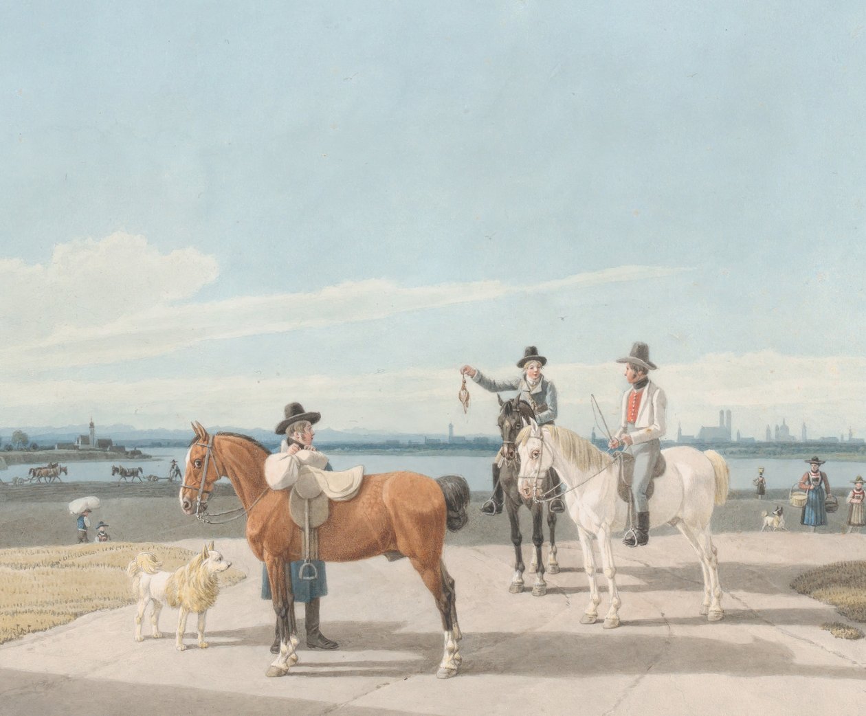 Ryttere nær München, 1830. av Wilhelm von Kobell