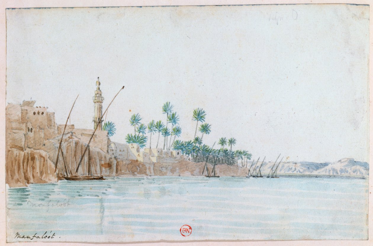 'Manfaloot, Egypt', 1800-tallet av Wilkinson