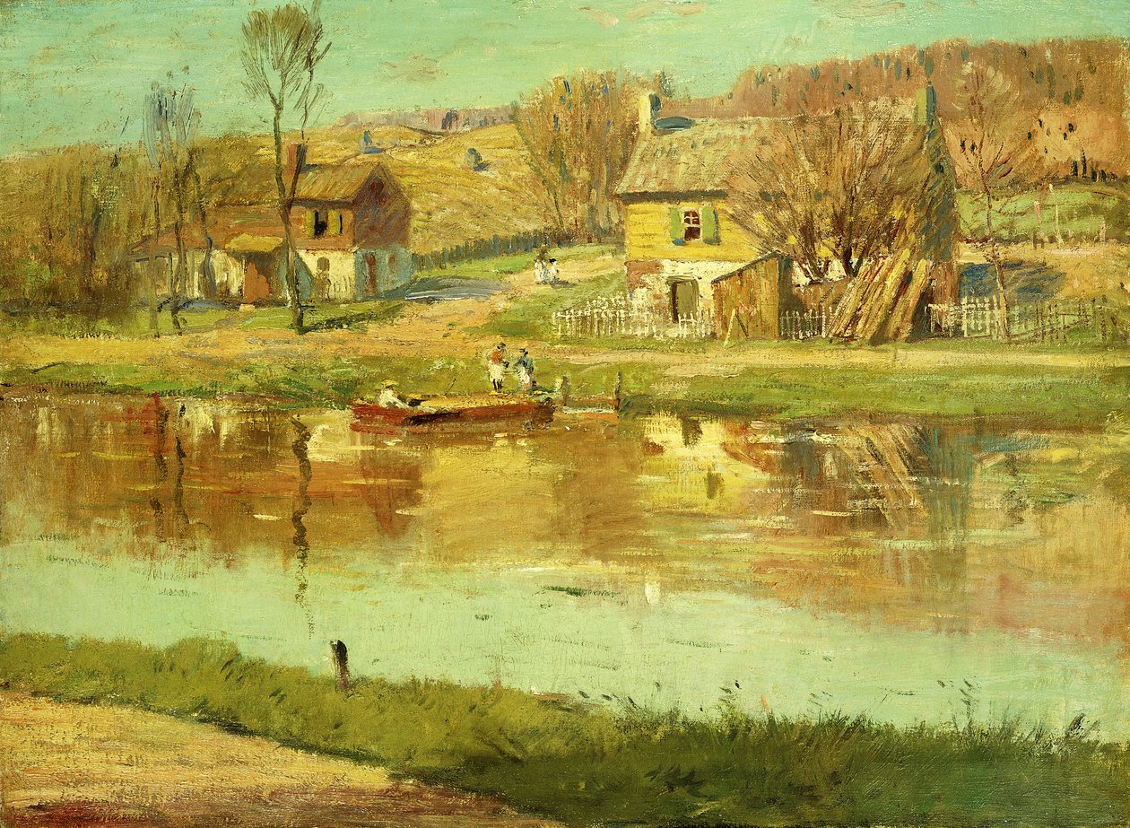 Refleksjoner i vannet, ca. 1895-1919 av Willard Leroy Metcalf
