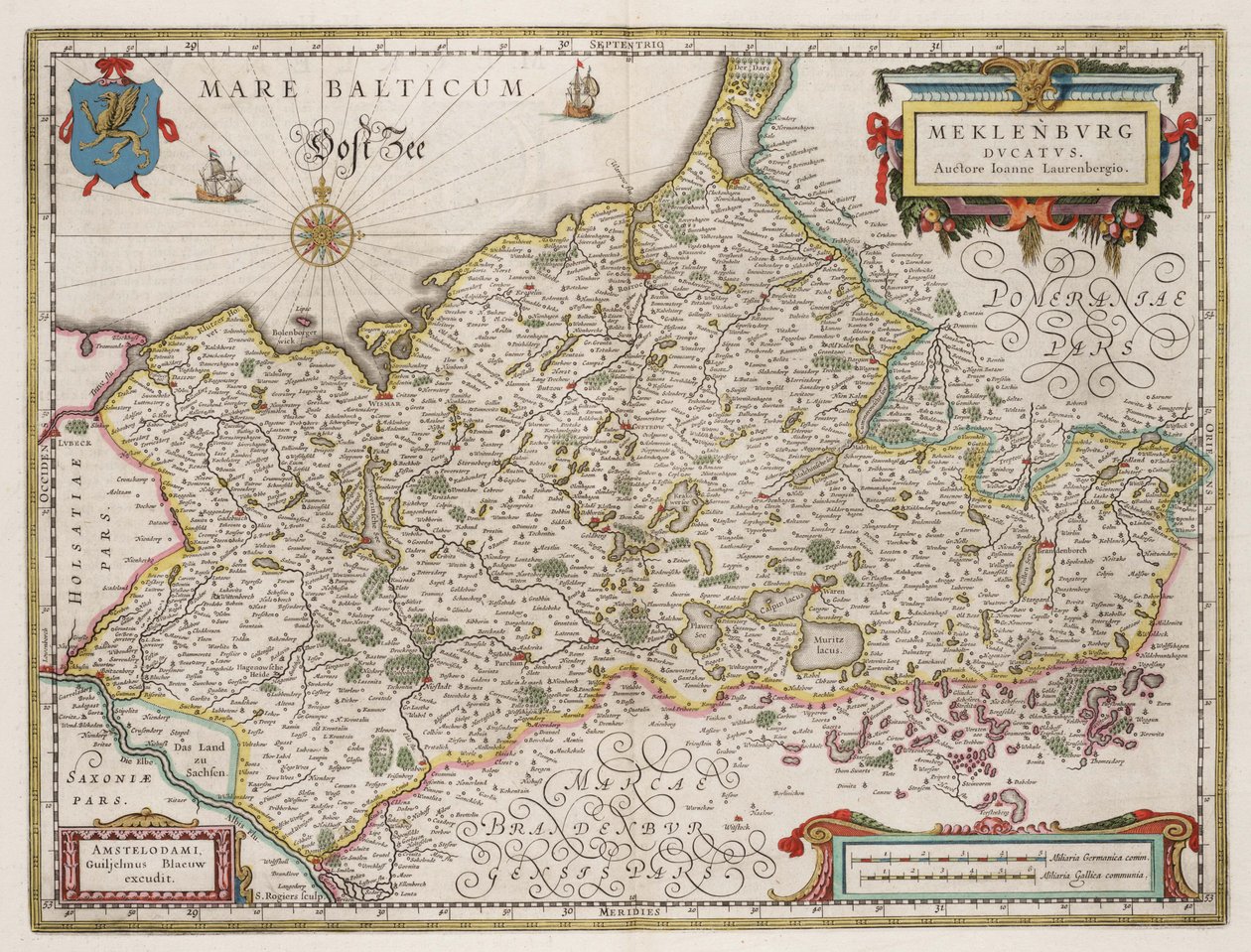 Hertugdømmet Mecklenburg av Willem Janszoon Blaeu
