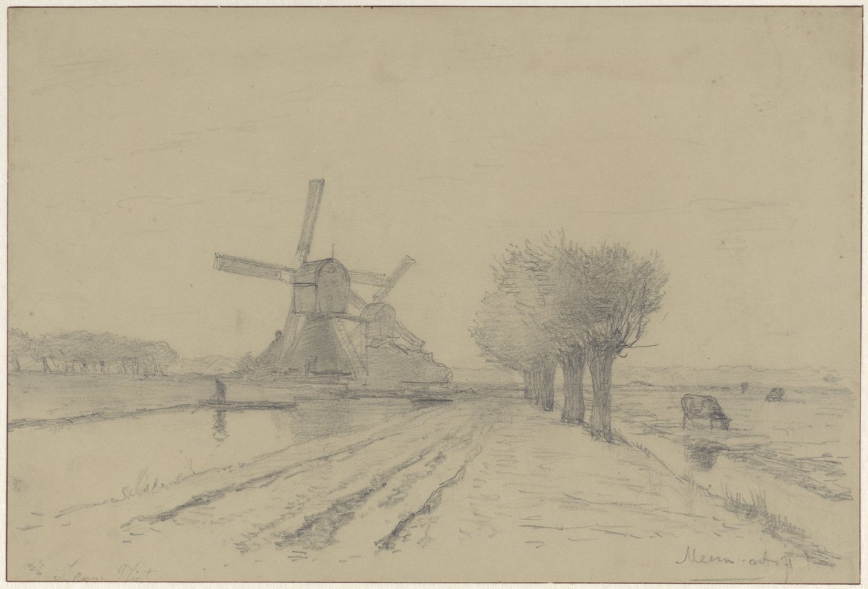 The Red Mill og Sluismolen på vliet langs Meentweg i De Meern av Willem Roelofs