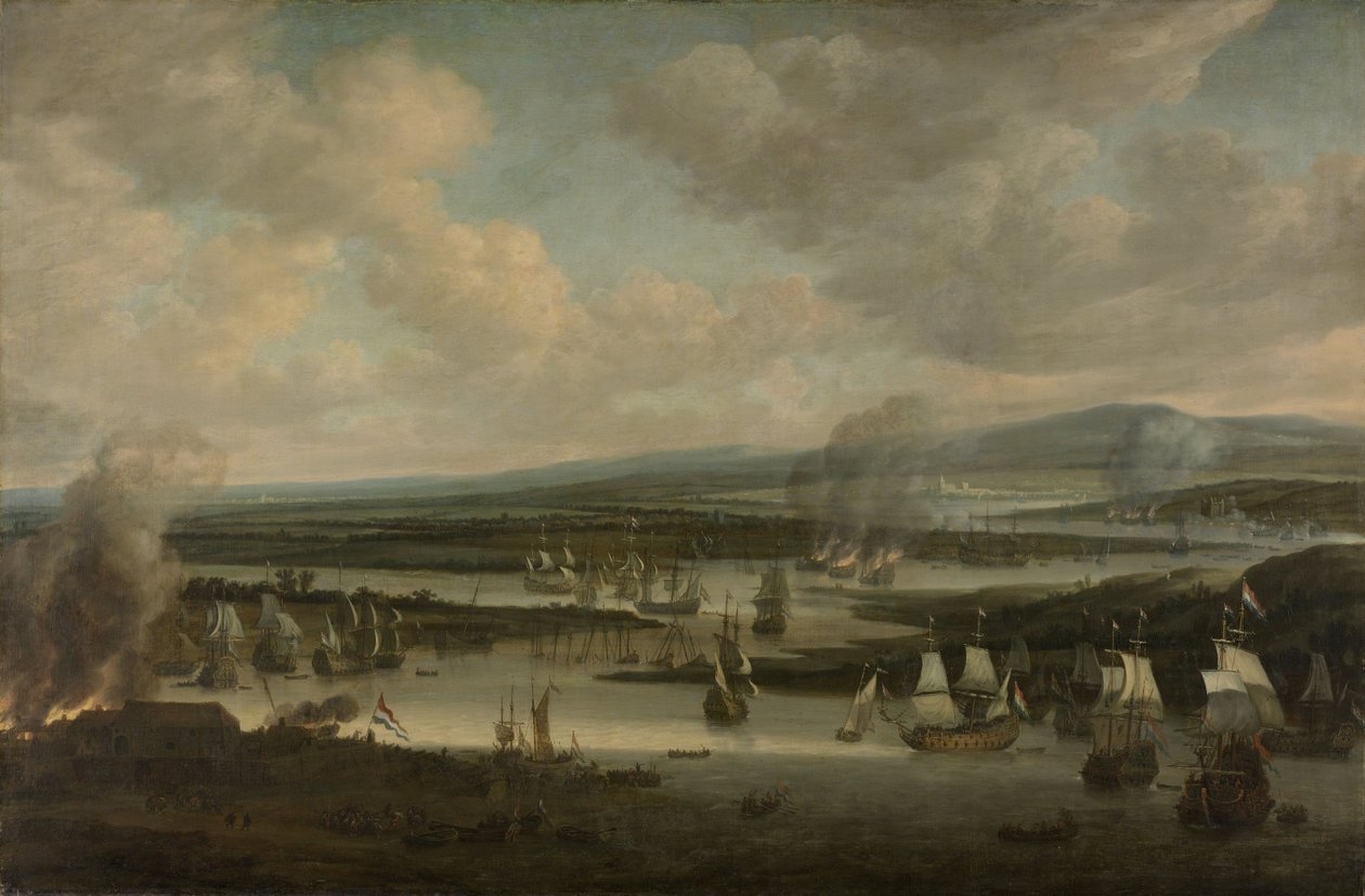 Brenning av den engelske flåten ved Chatham, juni 1667, 1667-78 av Willem Schellinks