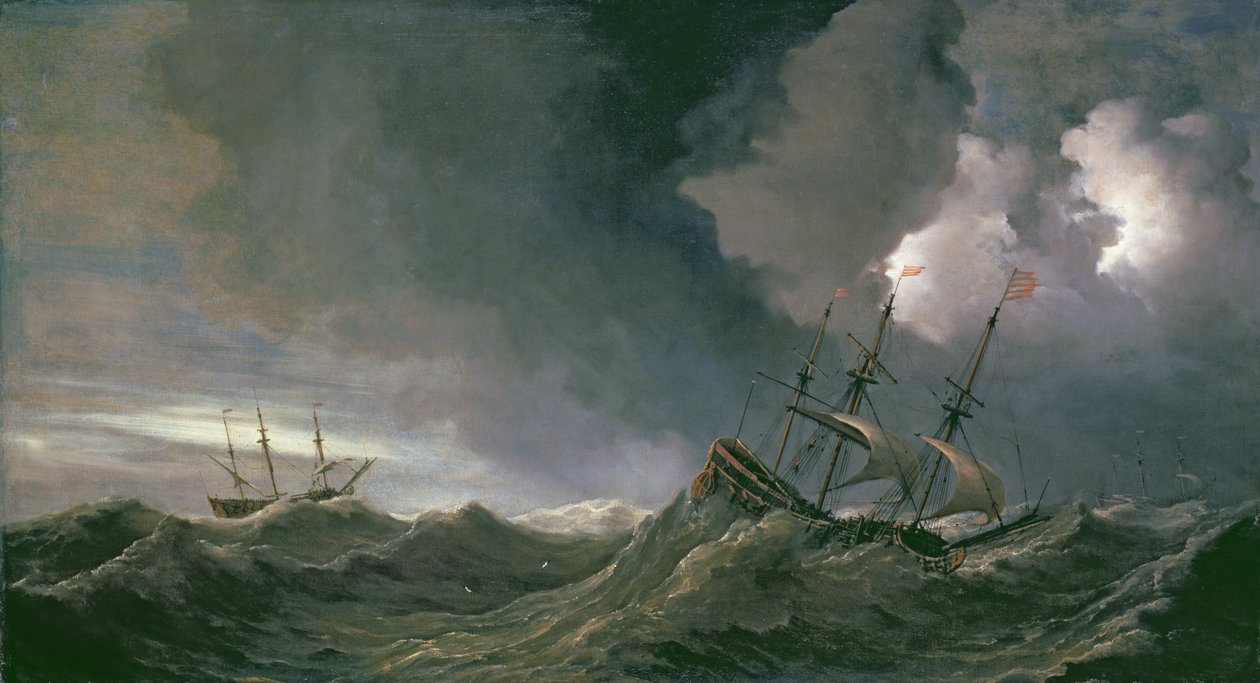 Storm til sjøs av Willem van de Velde the Younger