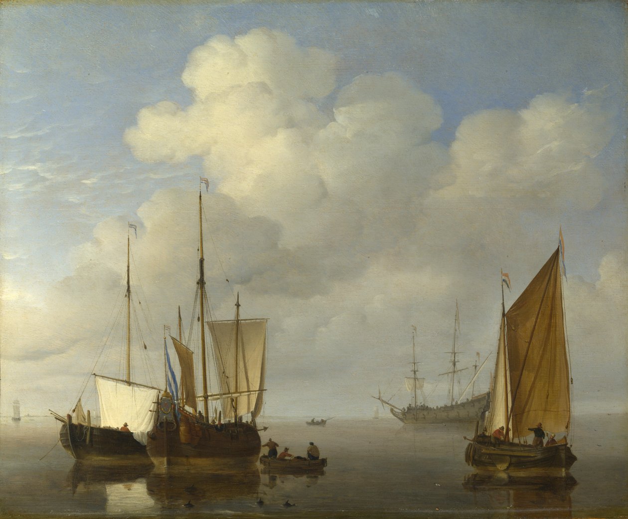 Nederlandske skip i ro av Willem van de Velde the Younger