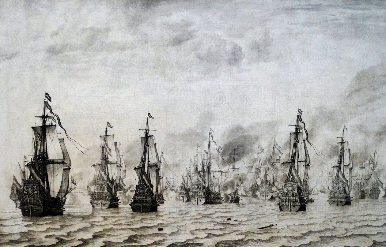 Slaget ved Dunkirk av Willem van de Velde the Elder
