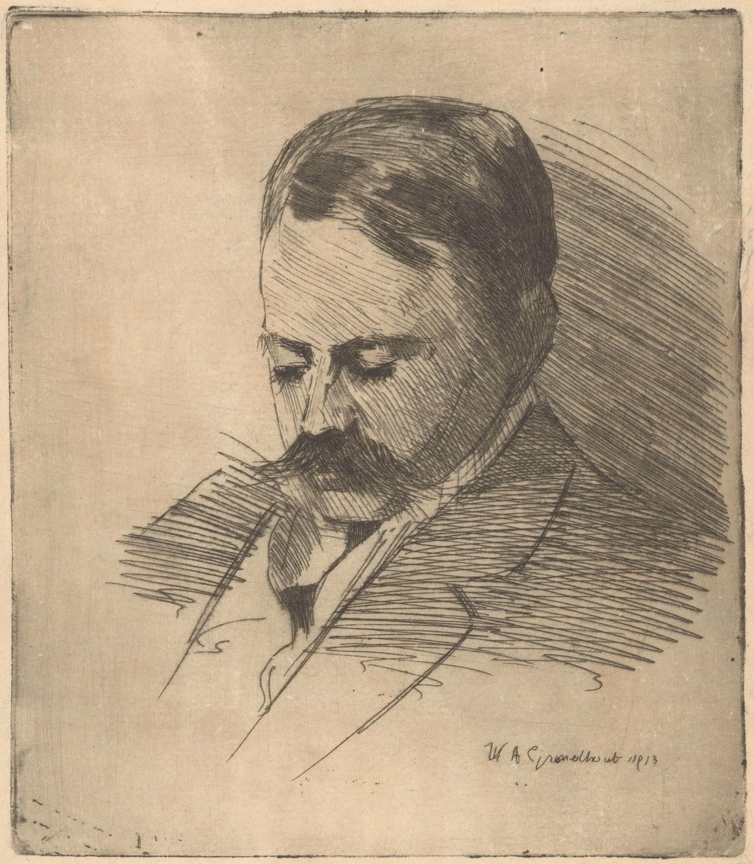Portrett av en ukjent mann av Willem Adrianus Grondhout