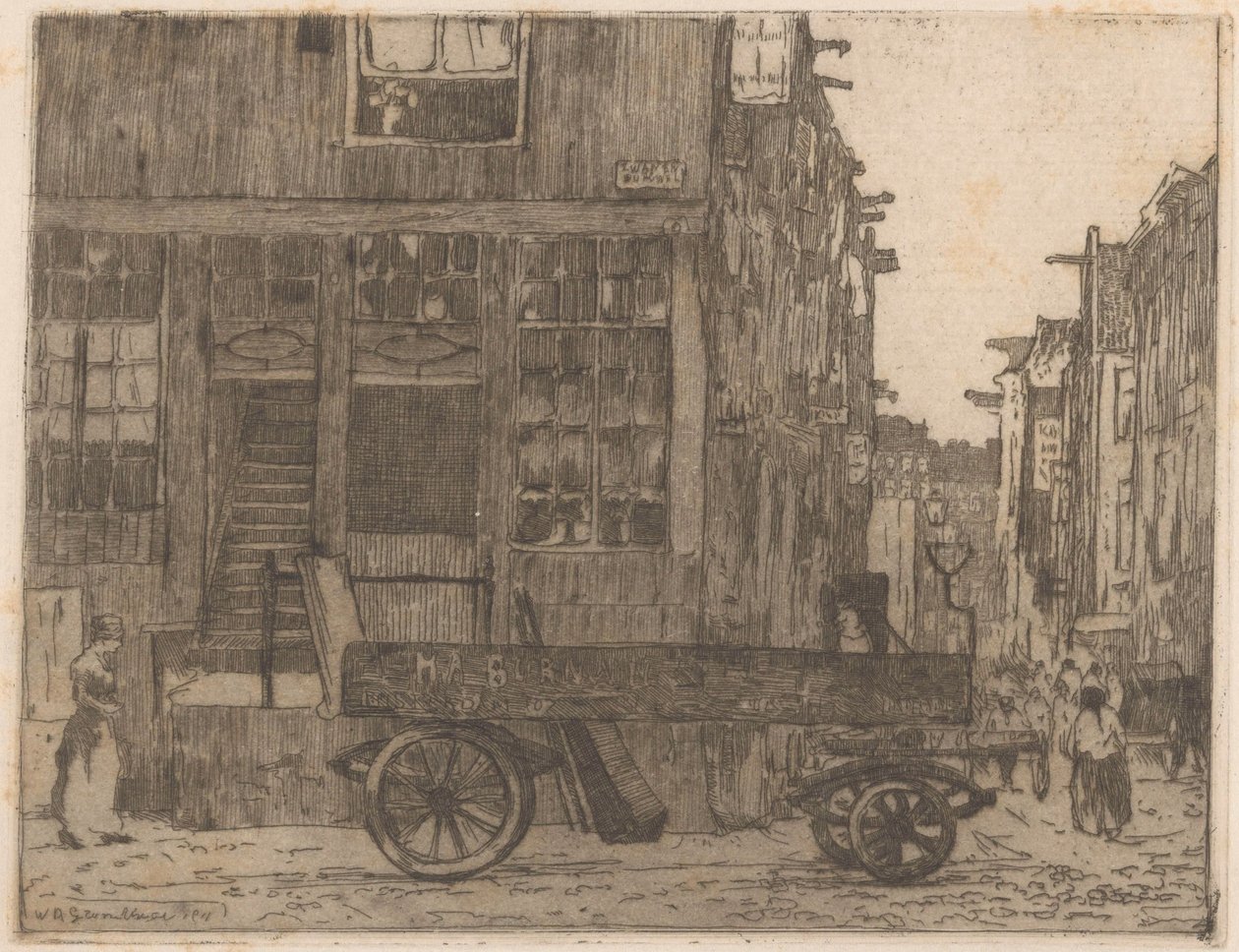 Zwanenburgwal i Amsterdam av Willem Adrianus Grondhout