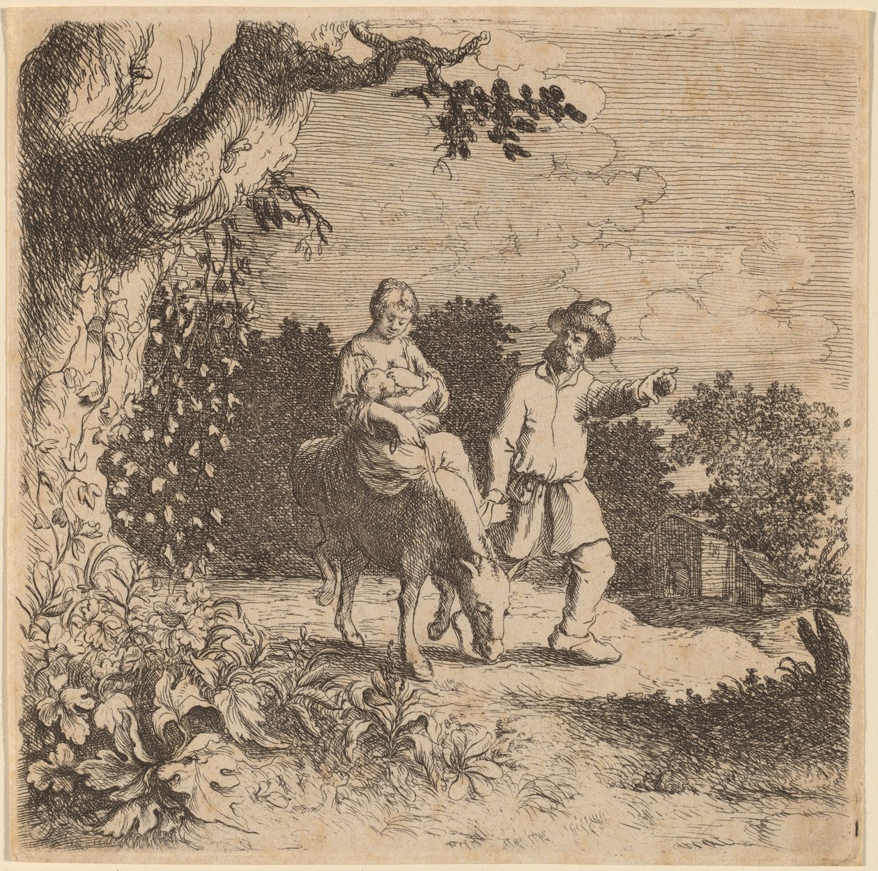 Flukten til Egypt, ca. 16301660. av Willem Basse