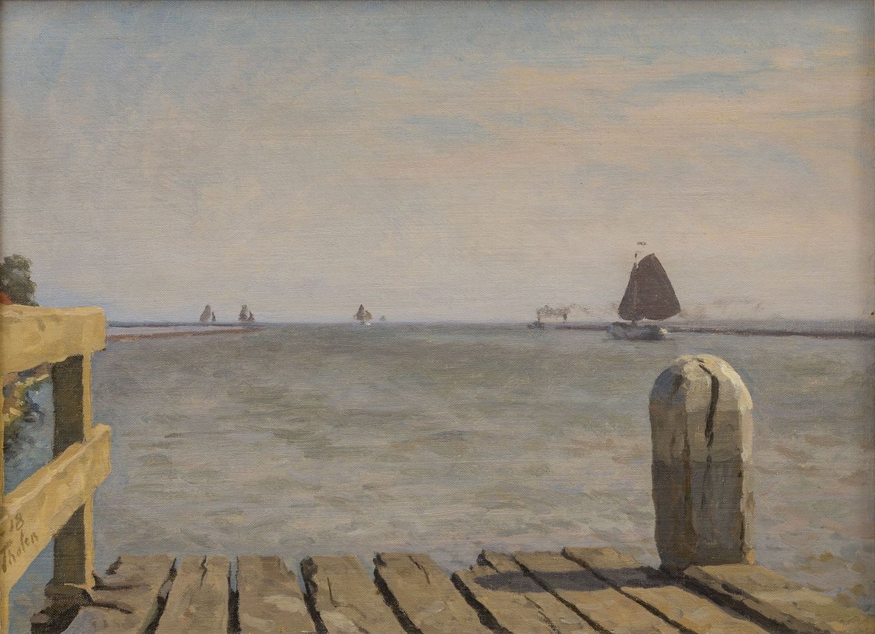 Pier i Enkhuizen, 1918. av Willem Bastiaan Tholen