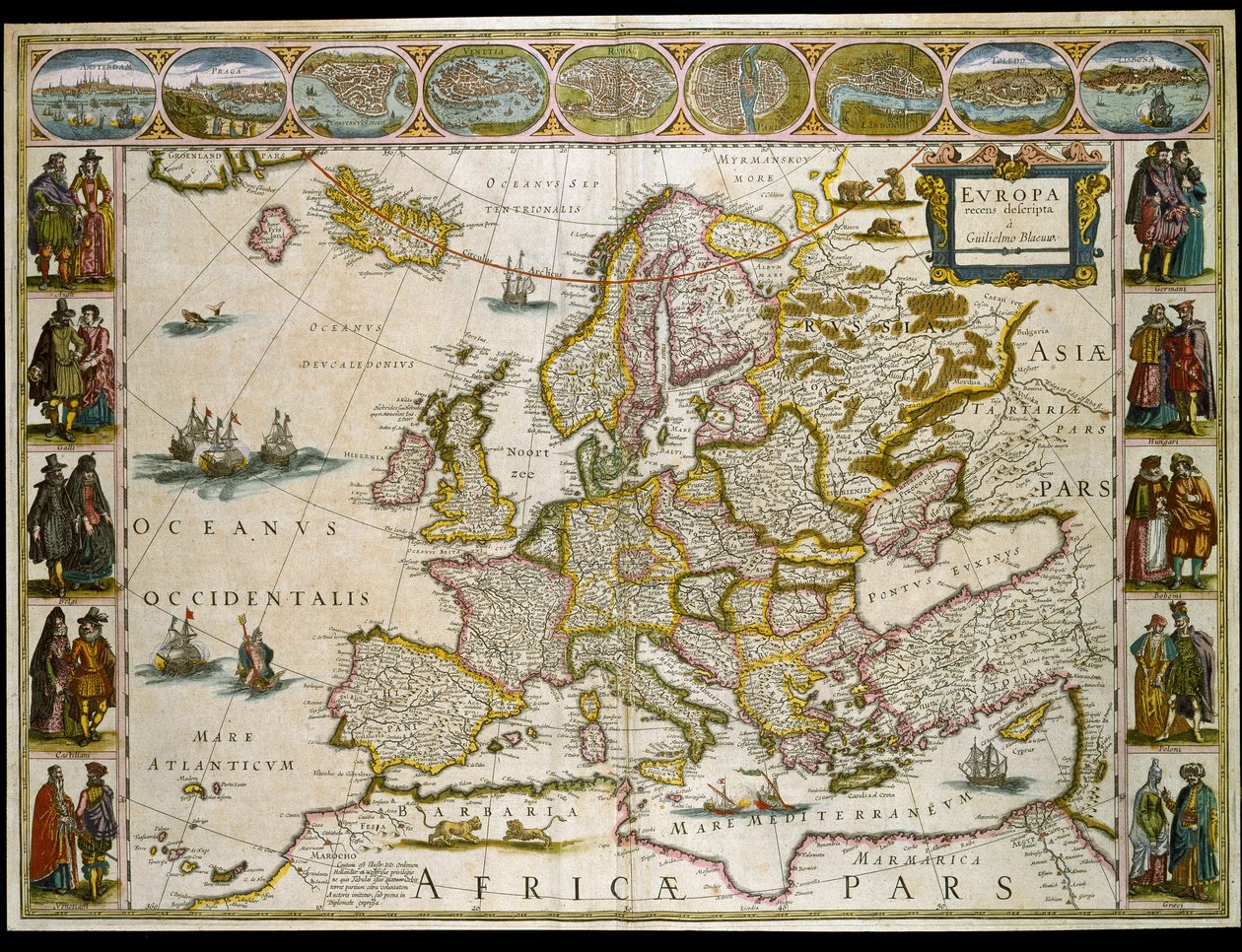 Kart over Europa. (gravering av Willem Blaeu