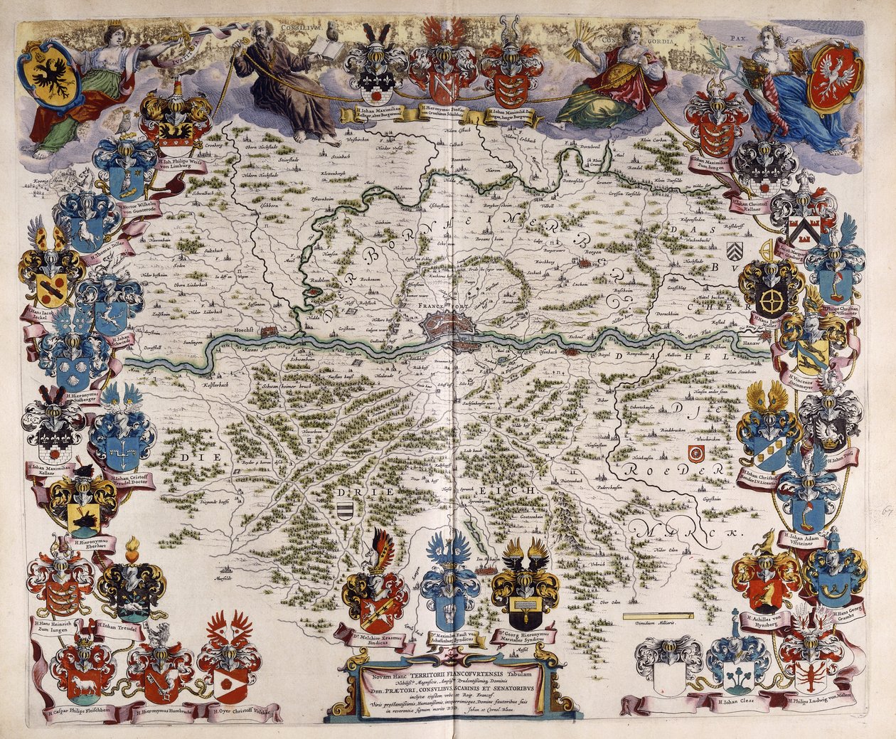 Kart over Tyskland, ca. 1644-1645 av Willem Blaeu