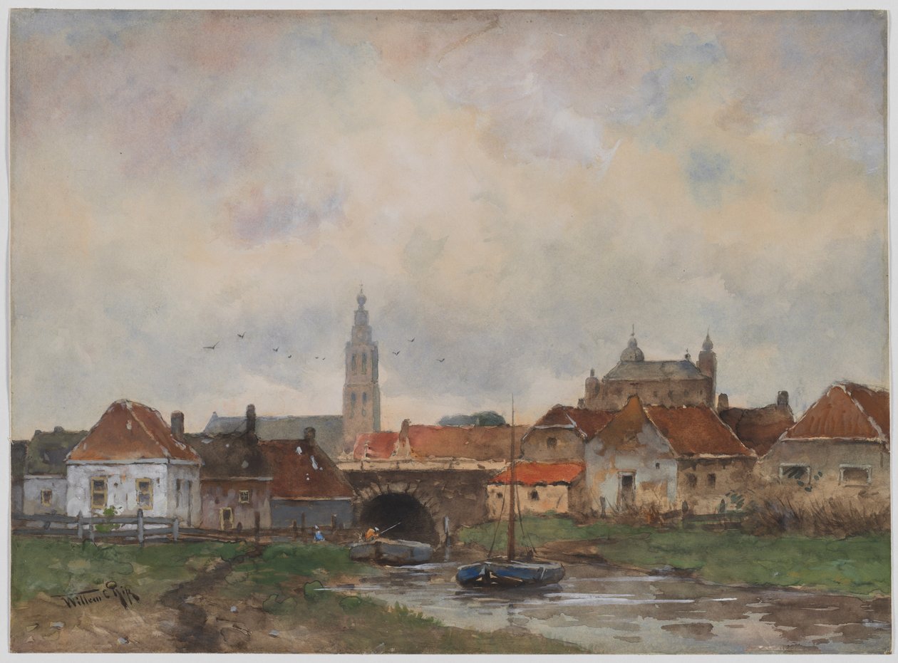 Øvre sluse ved Steenbergen, 1800-tallet. av Willem C Rik