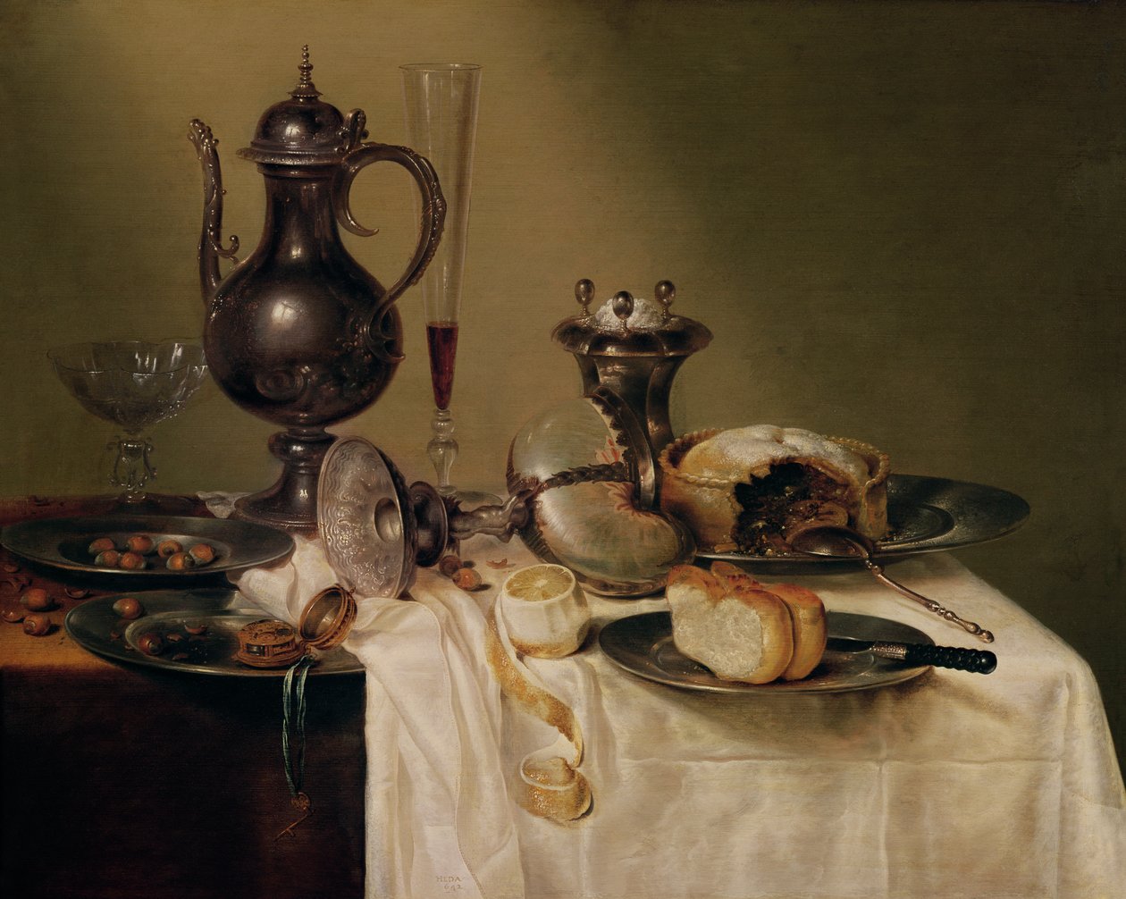 Stilleben, 1642 av Willem Claesz. Heda