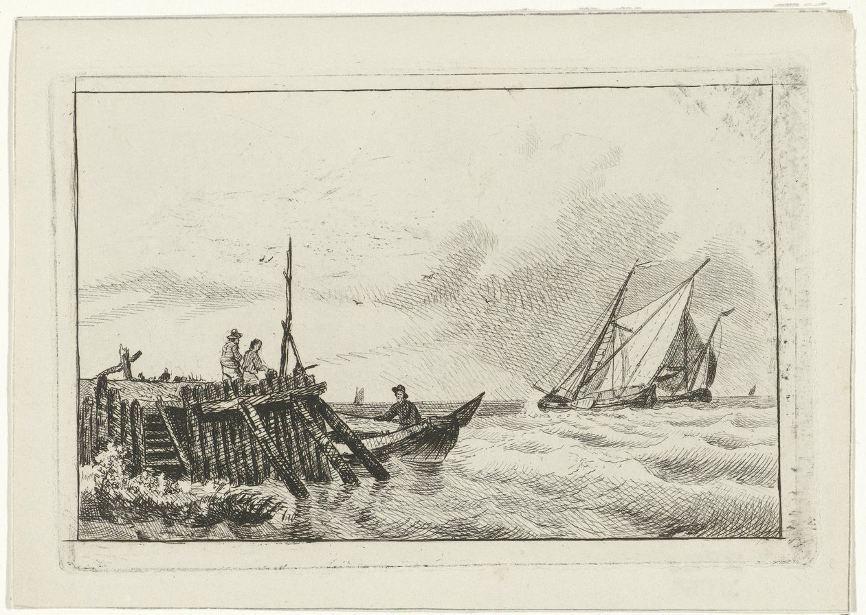 Pier på vannet av Willem Gruyter jr.