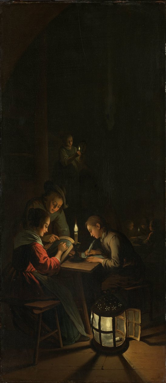 Triptych: Allegory of Art Training av Willem Joseph Laquy