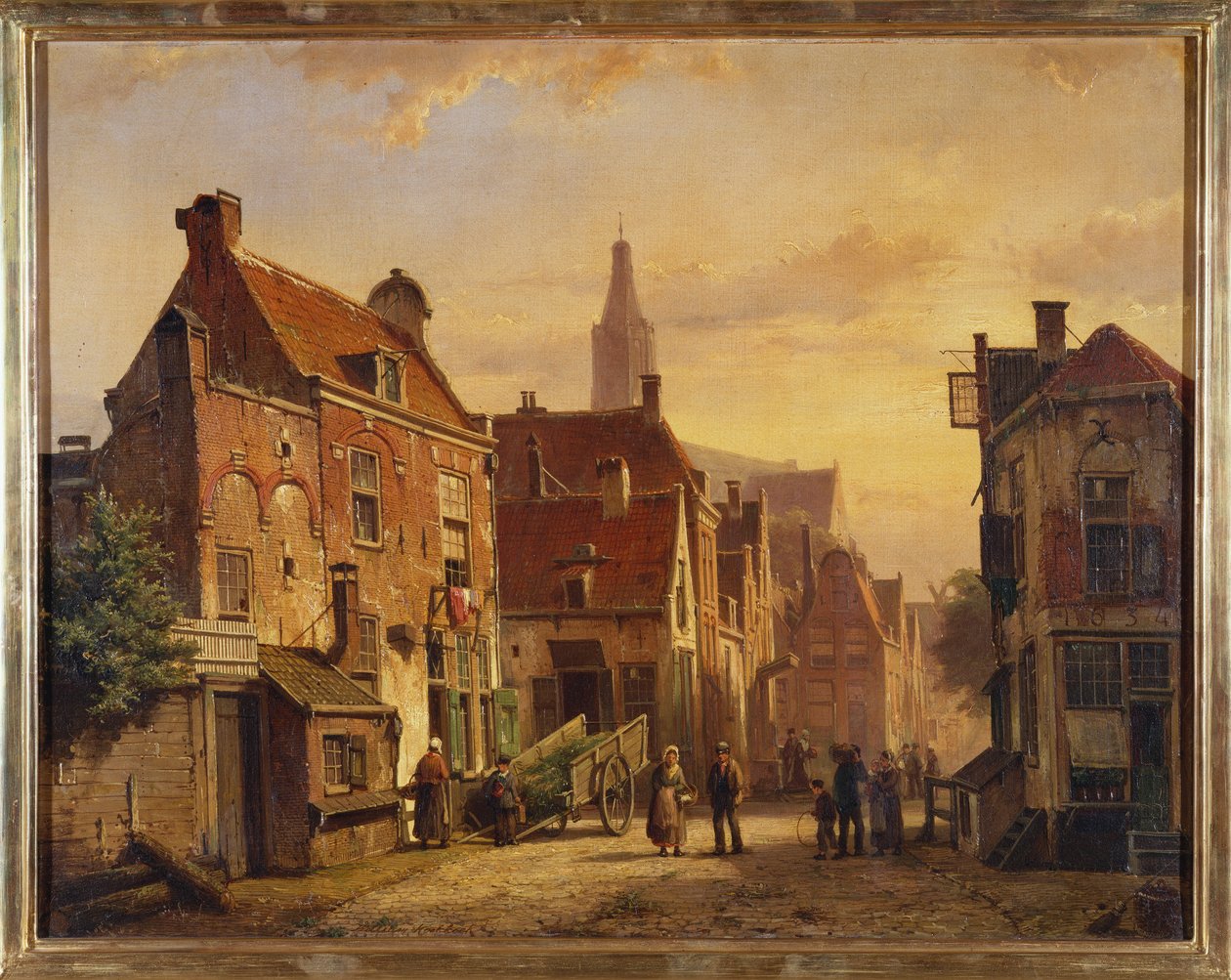 Nederlandsk gatescene av Willem Koekkoek