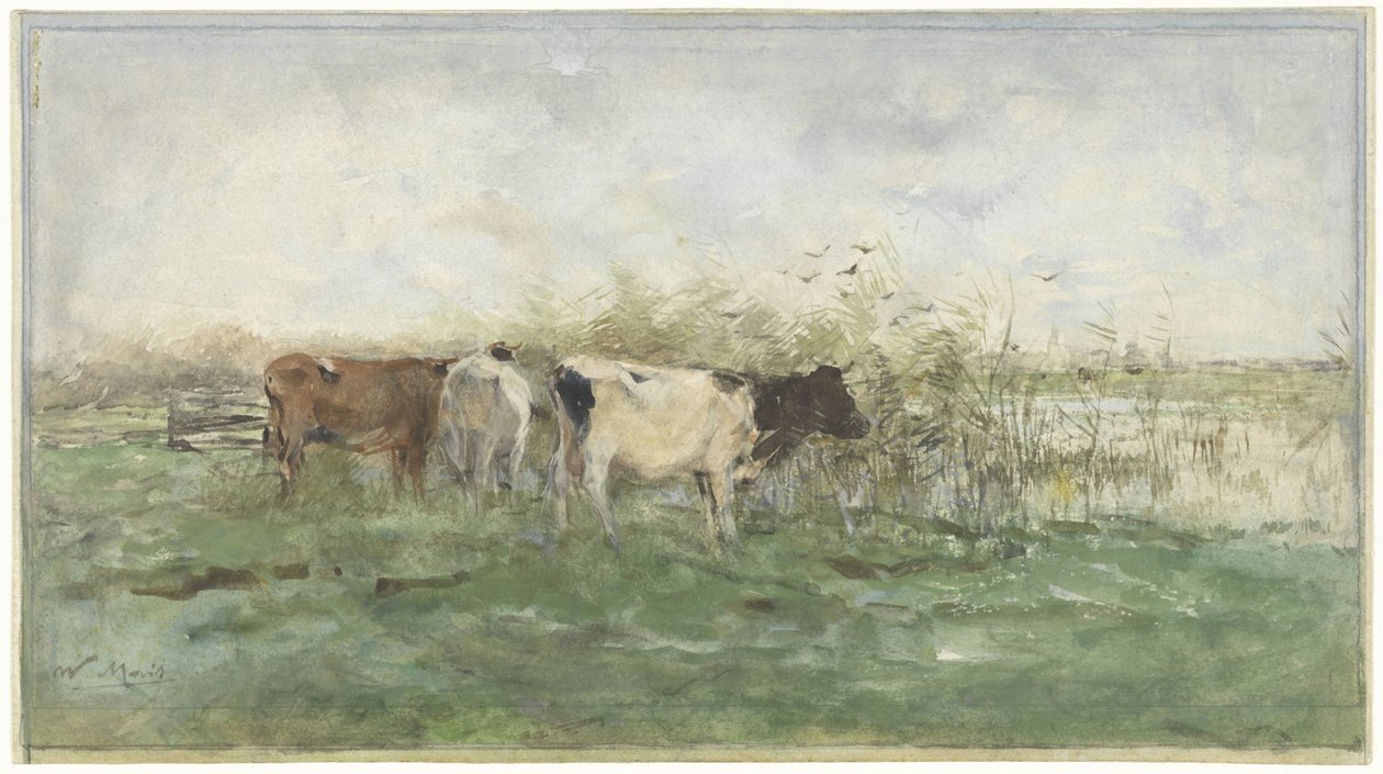 Kyr ved en sølepytt av Willem Maris