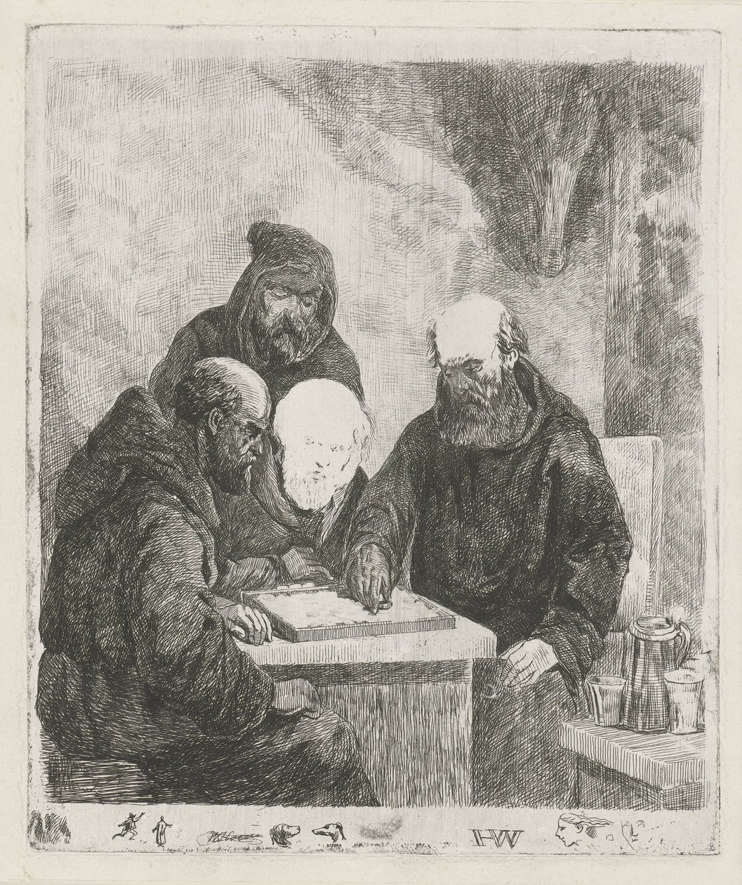 Sjekker munker av Willem Pieter Hoevenaar