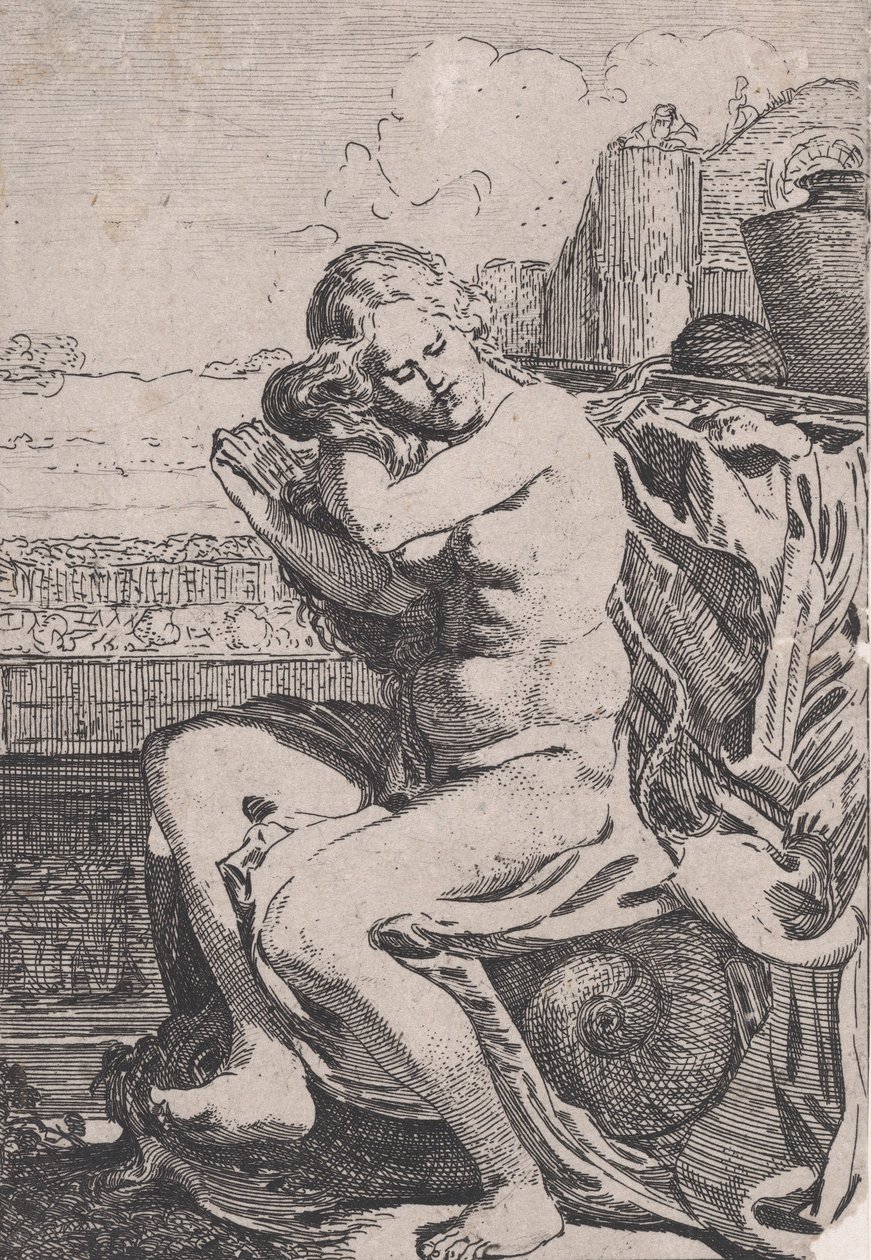 Bathsheba kjemmer håret, ca. 1615. av Willem Pietersz. Buytewech
