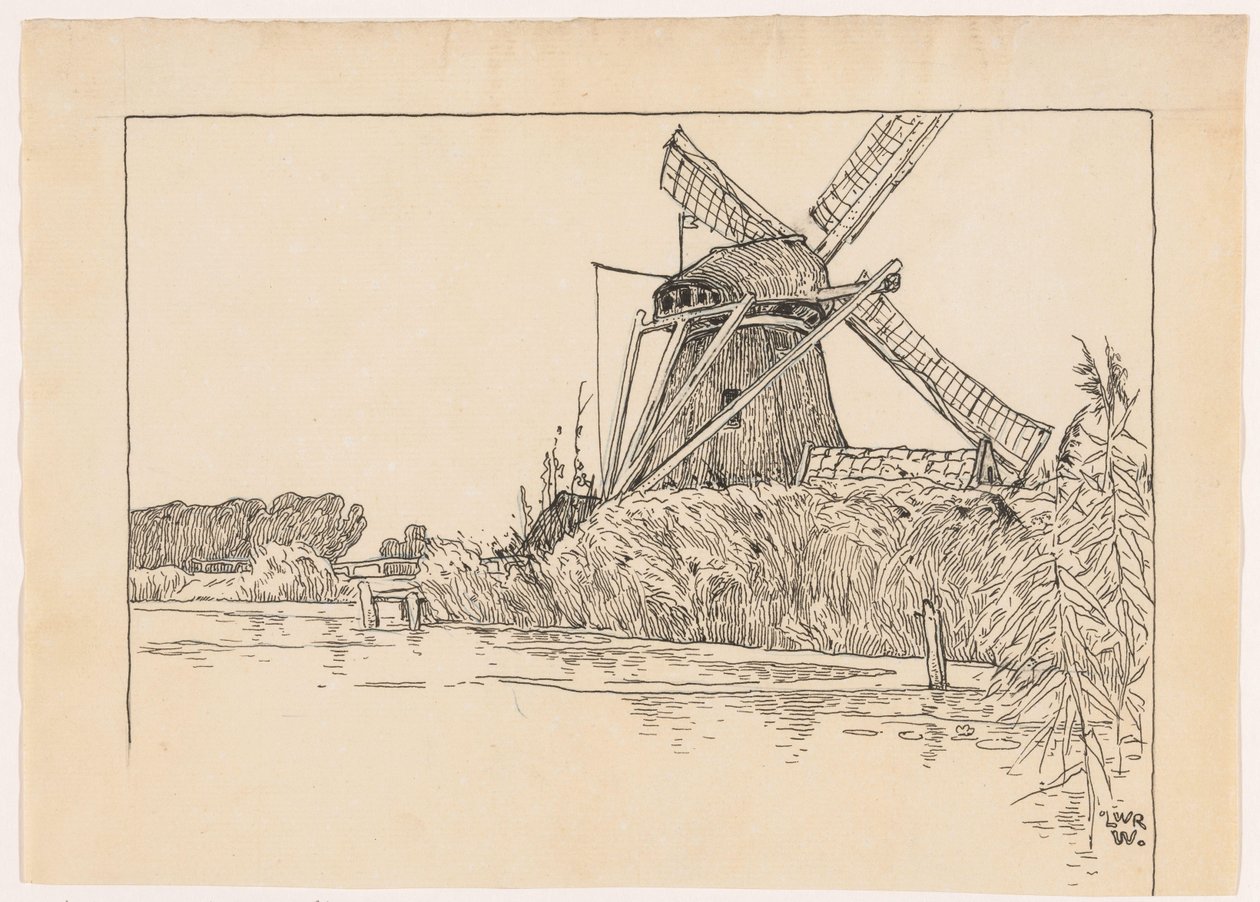 Kvern ved en vannkant av Ludwig Willem Reymert Wenckebach