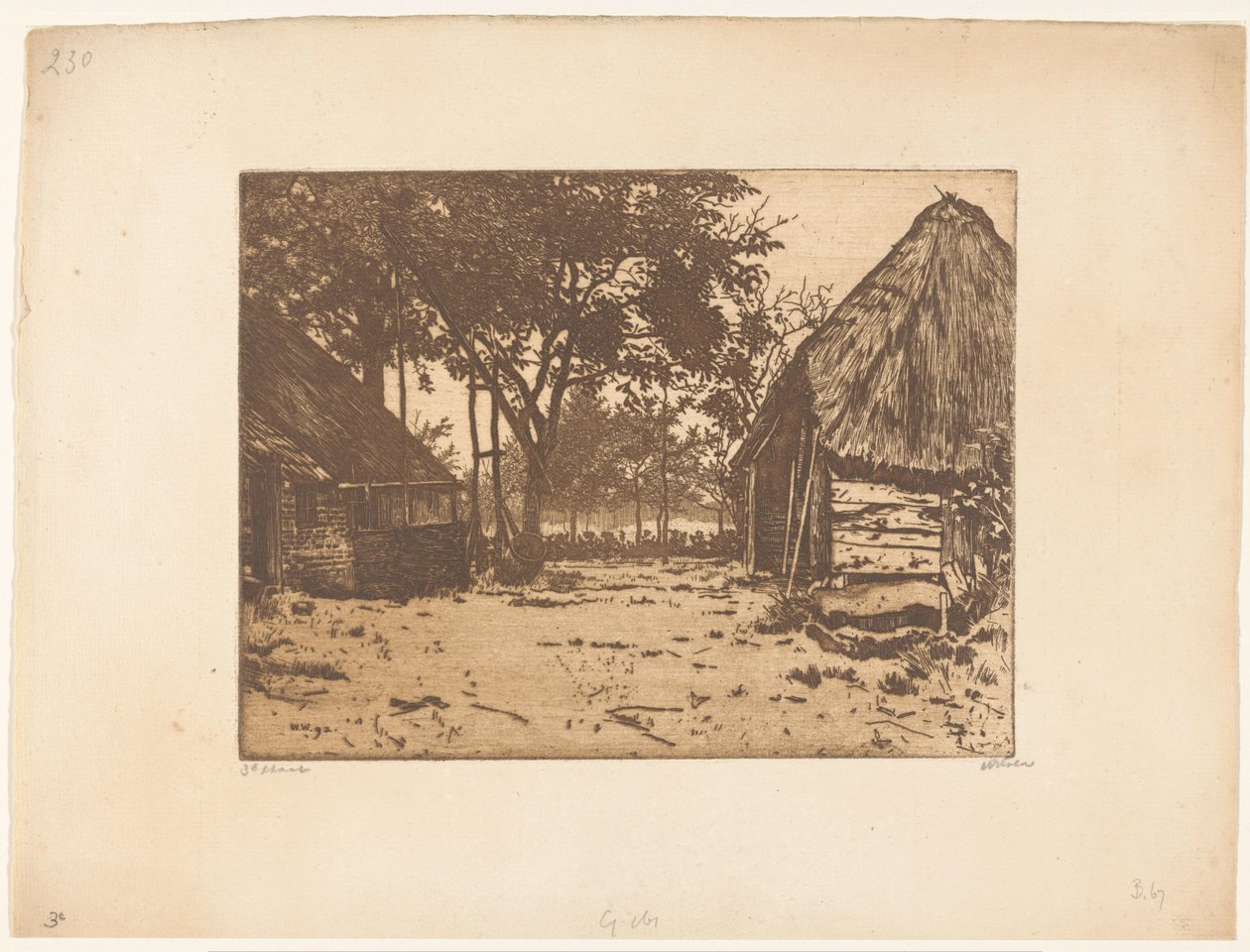 Gårdstun i Brabant av Willem Witsen (signed by artist)