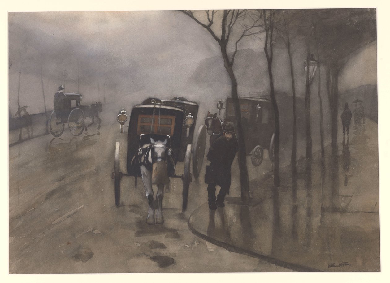 Ventende vogner, London av Willem Arnoldus Witsen