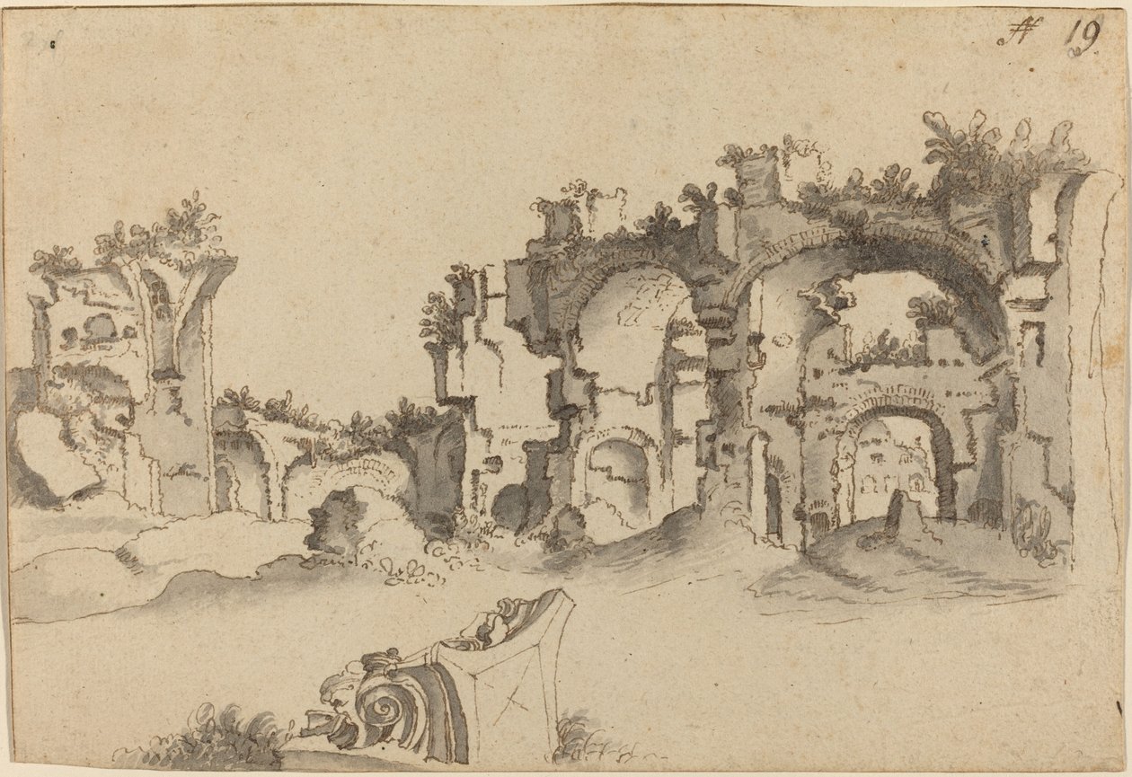 The Baths of Caracalla, Roma av Willem van Nieuwlandt II
