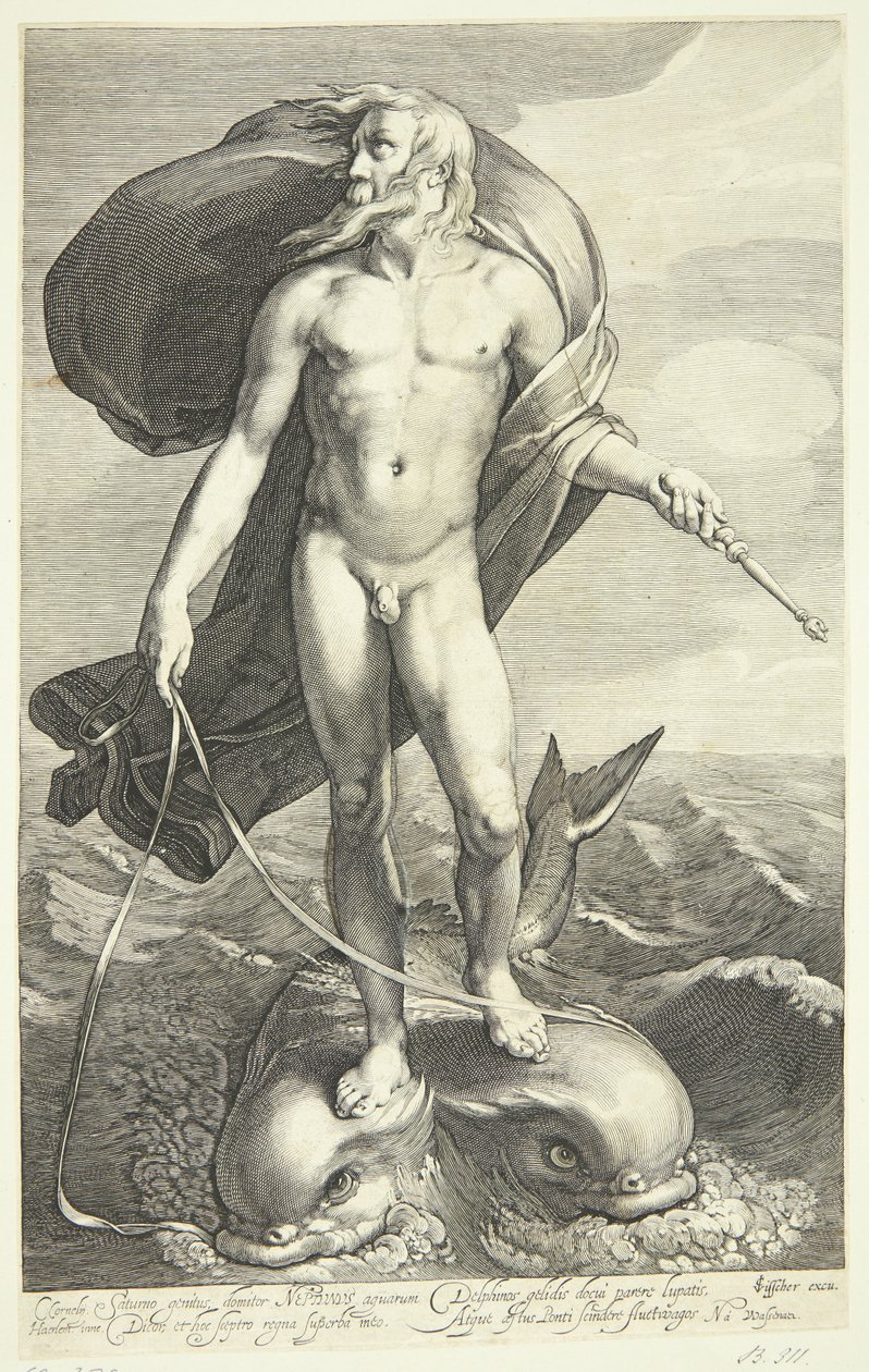 Neptun rir på to delfiner av Willem van Swanenburgh