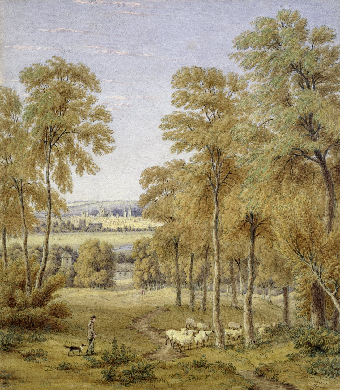 Oxford fra Hinksey Ferry, 1852 (wc) av Joseph Mallord William Turner