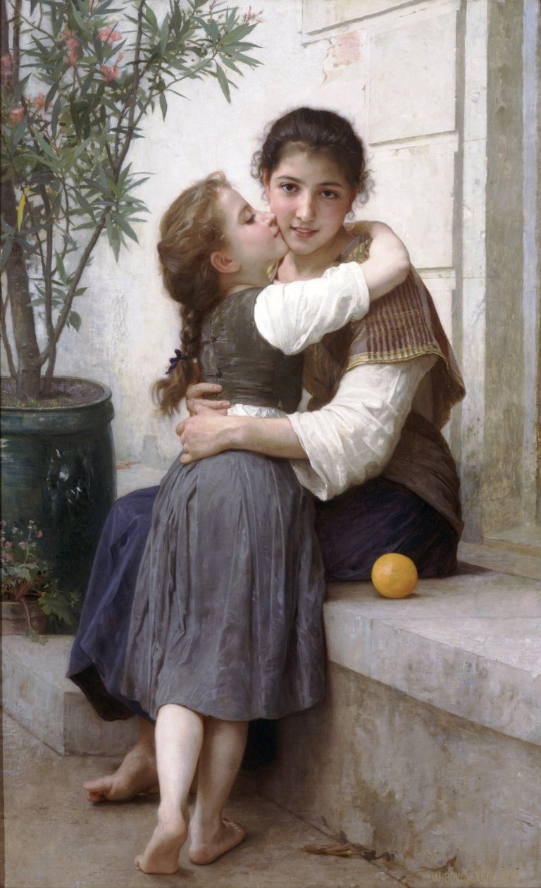 Litt coaxing av William Adolphe Bouguereau