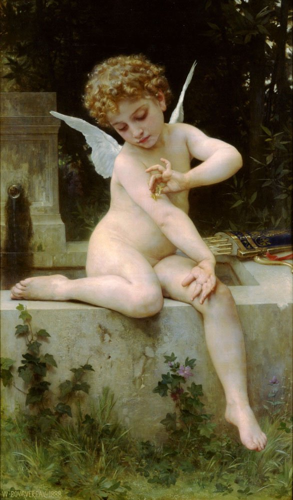Amor med en sommerfugl av William Adolphe Bouguereau