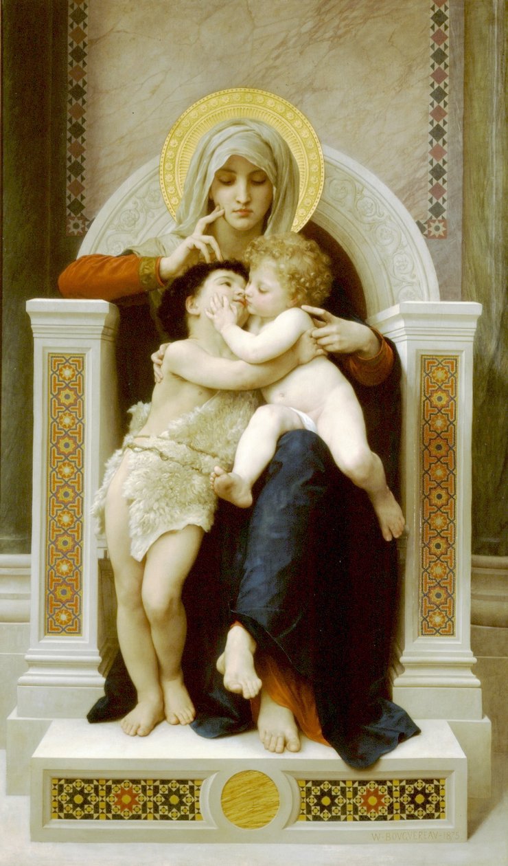 Jomfruen, Jesus og Johannes døper av William Adolphe Bouguereau