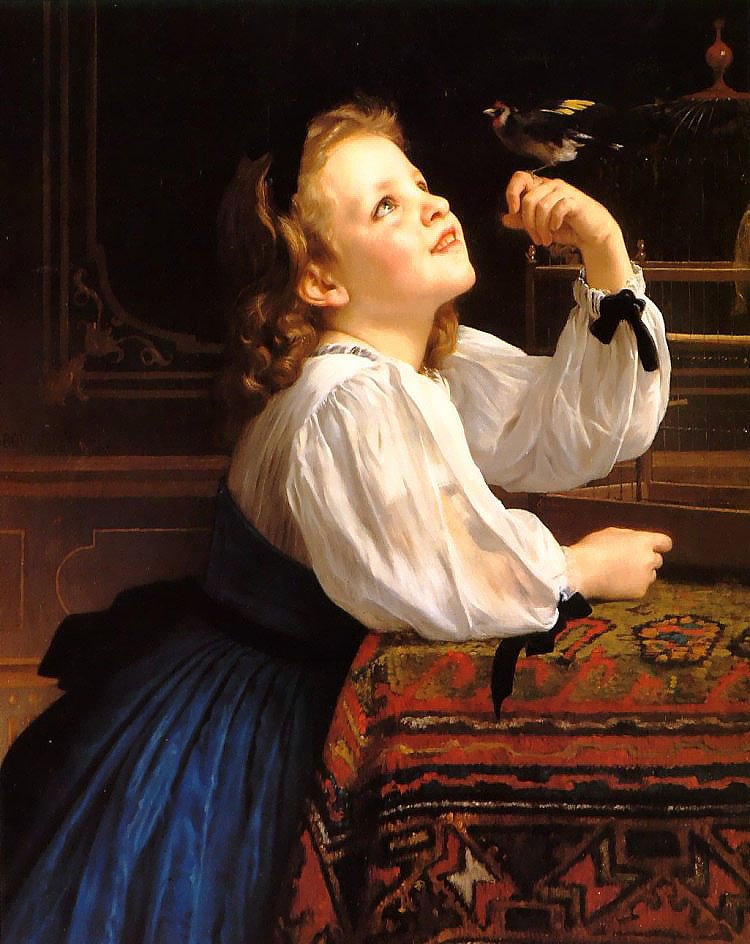 Bird Study Head av William Adolphe Bouguereau