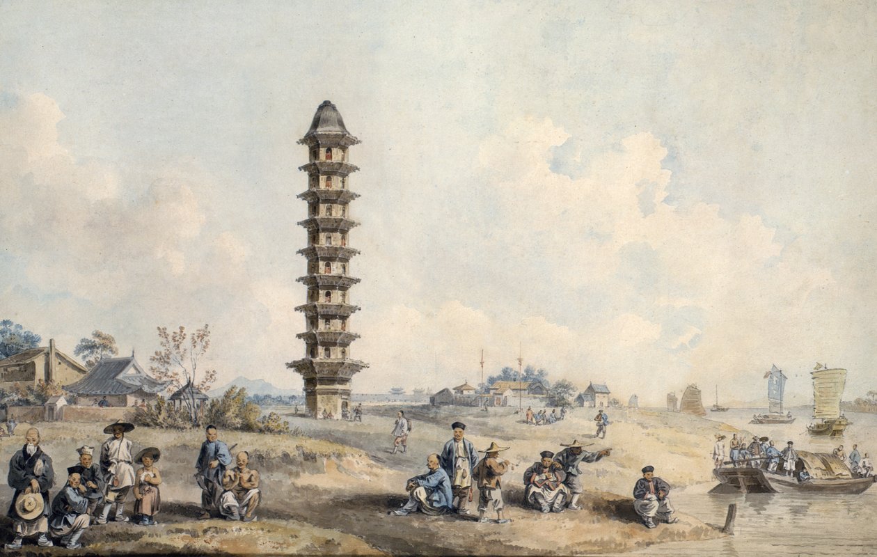 En utsikt nær byen Lin Tsin ved bredden av Canal Grande av William Alexander