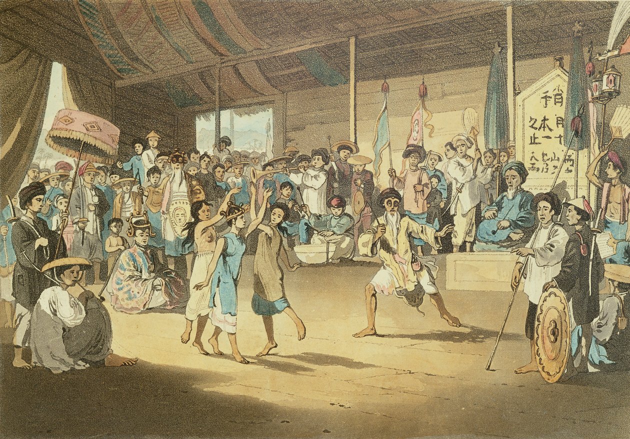 Scene i en Cochin-kinesisk opera, plate 13 fra 