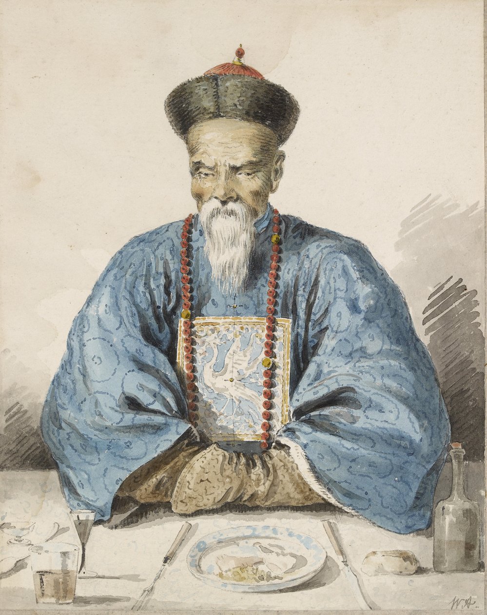 The Four-ten of Canton (akvarell over grafitt på papir) av William Alexander
