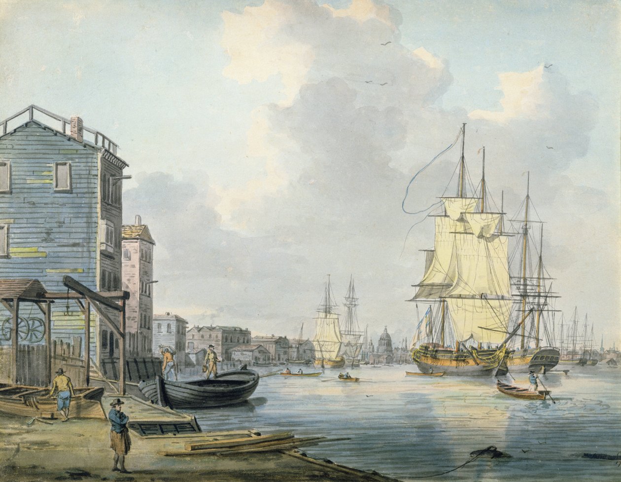 Themsen ved Rotherhithe, 1790-tallet, av William Anderson