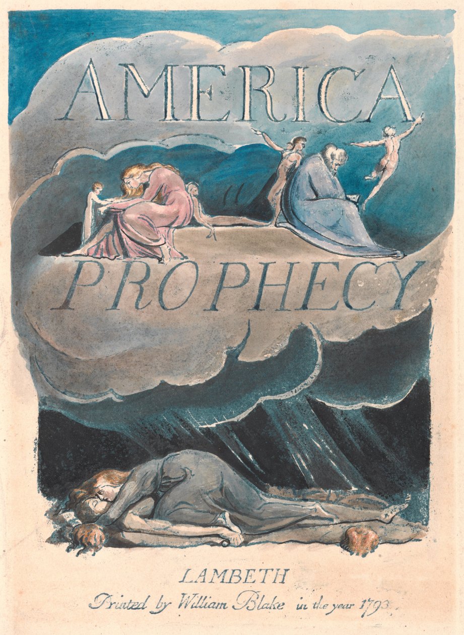 Amerika. En profeti, plate 2, tittelside av William Blake