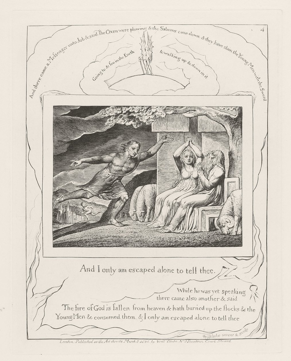 Og jeg er bare rømt alene for å fortelle deg., 1825 av William Blake
