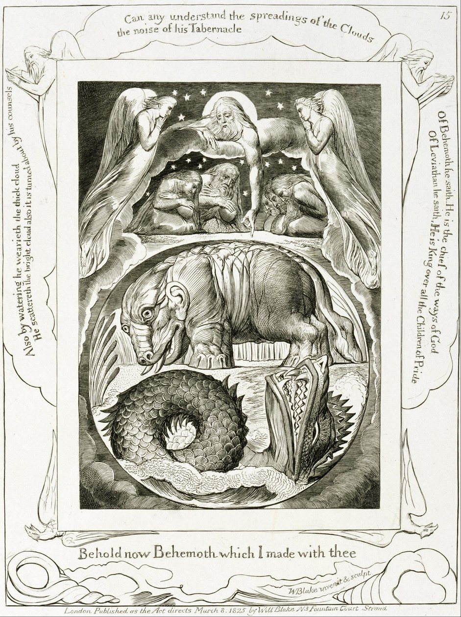 Behemoth og Leviathan av William Blake