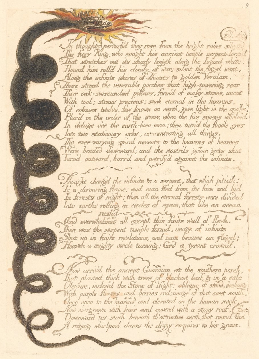 Europa. En profeti, plate 11, av William Blake