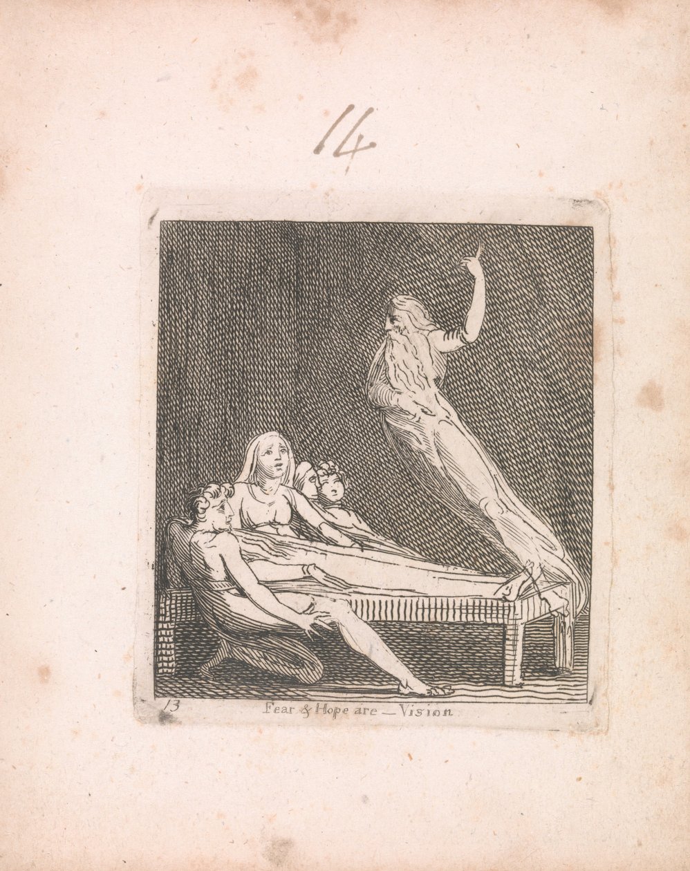 For barn. The Gates of Paradise, Plate 15, Fear und hope are - Vision av William Blake