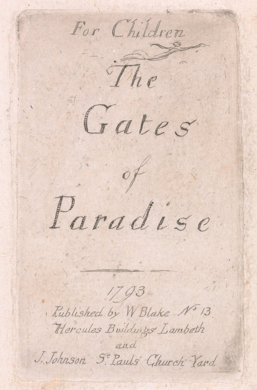 For barn. Paradisets porter, plate 2, tittelside av William Blake