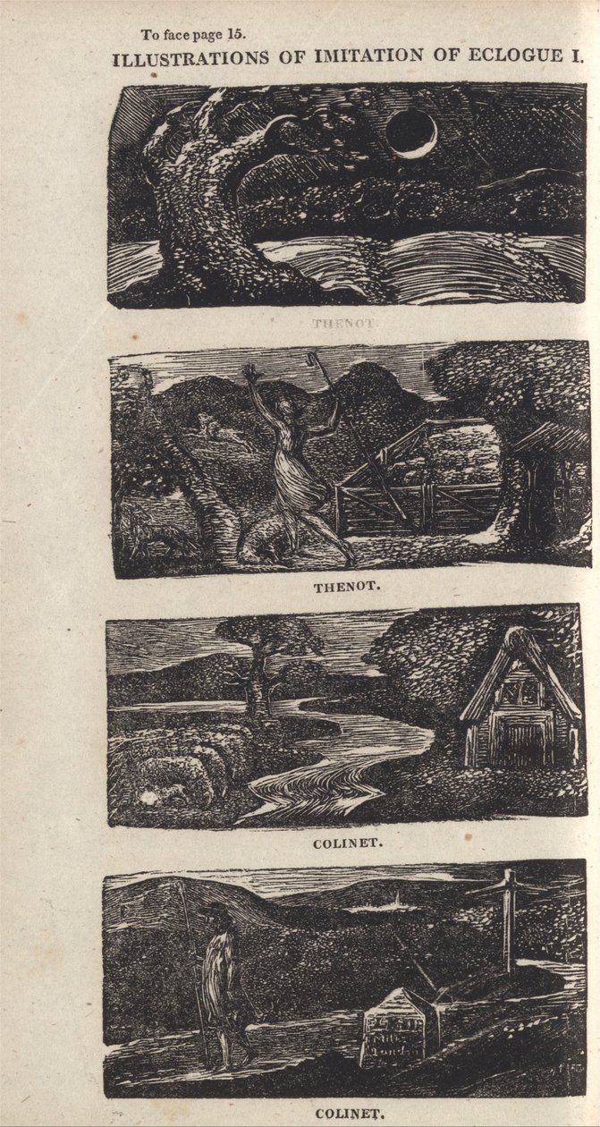Illustrasjoner av Imitation of Eclogue I, Side 15 av William Blake