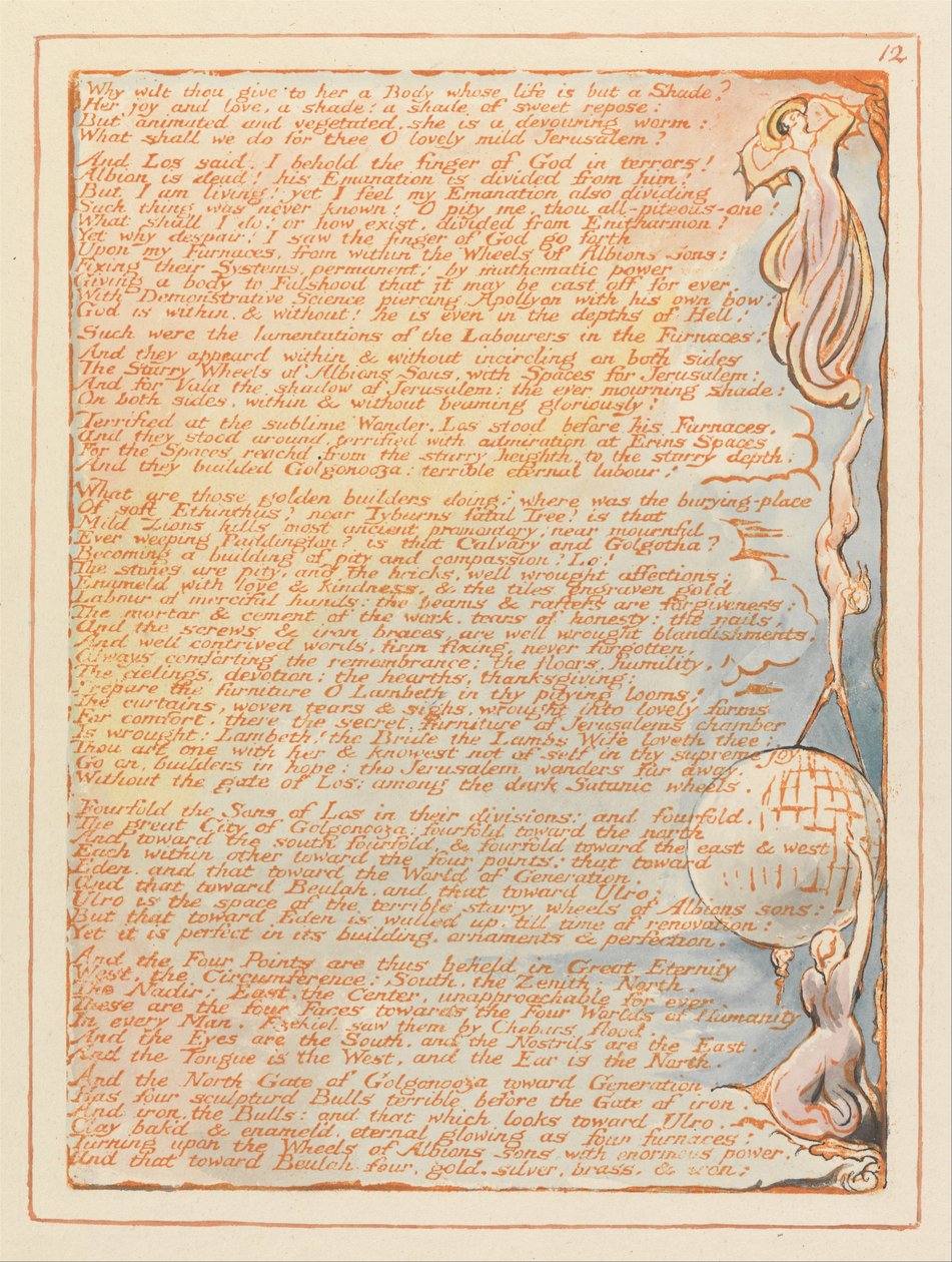Jerusalem, tallerken 12, hvorfor vil du gi henne .... av William Blake