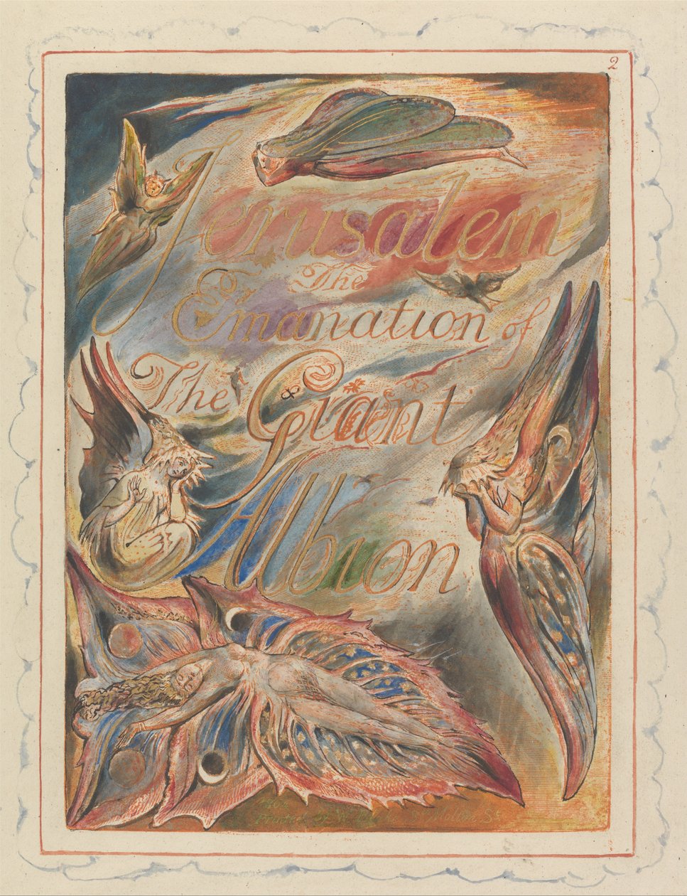 Jerusalem, plate 2, tittelside av William Blake