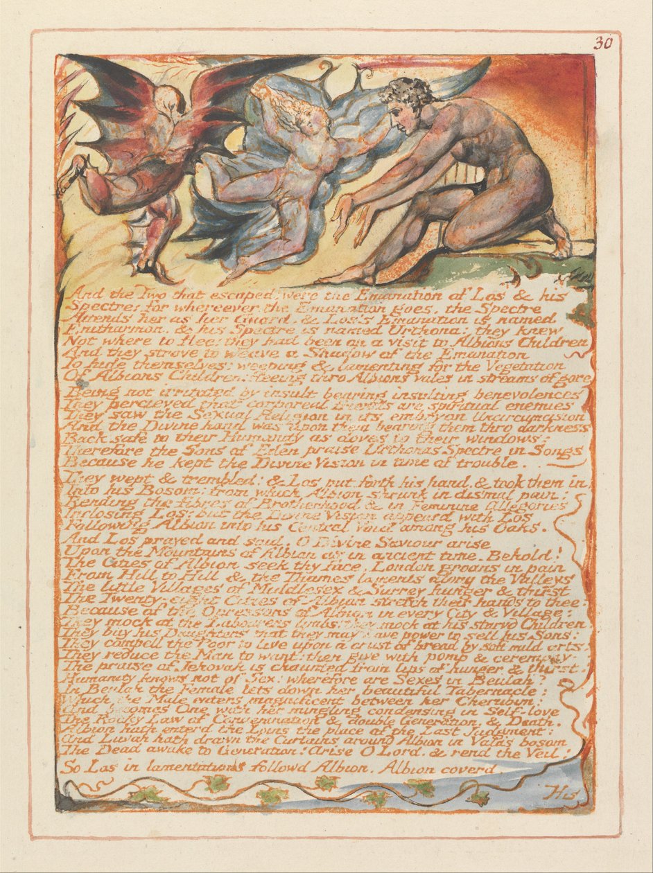 Jerusalem, plate 30, og de to som slapp unna .... av William Blake